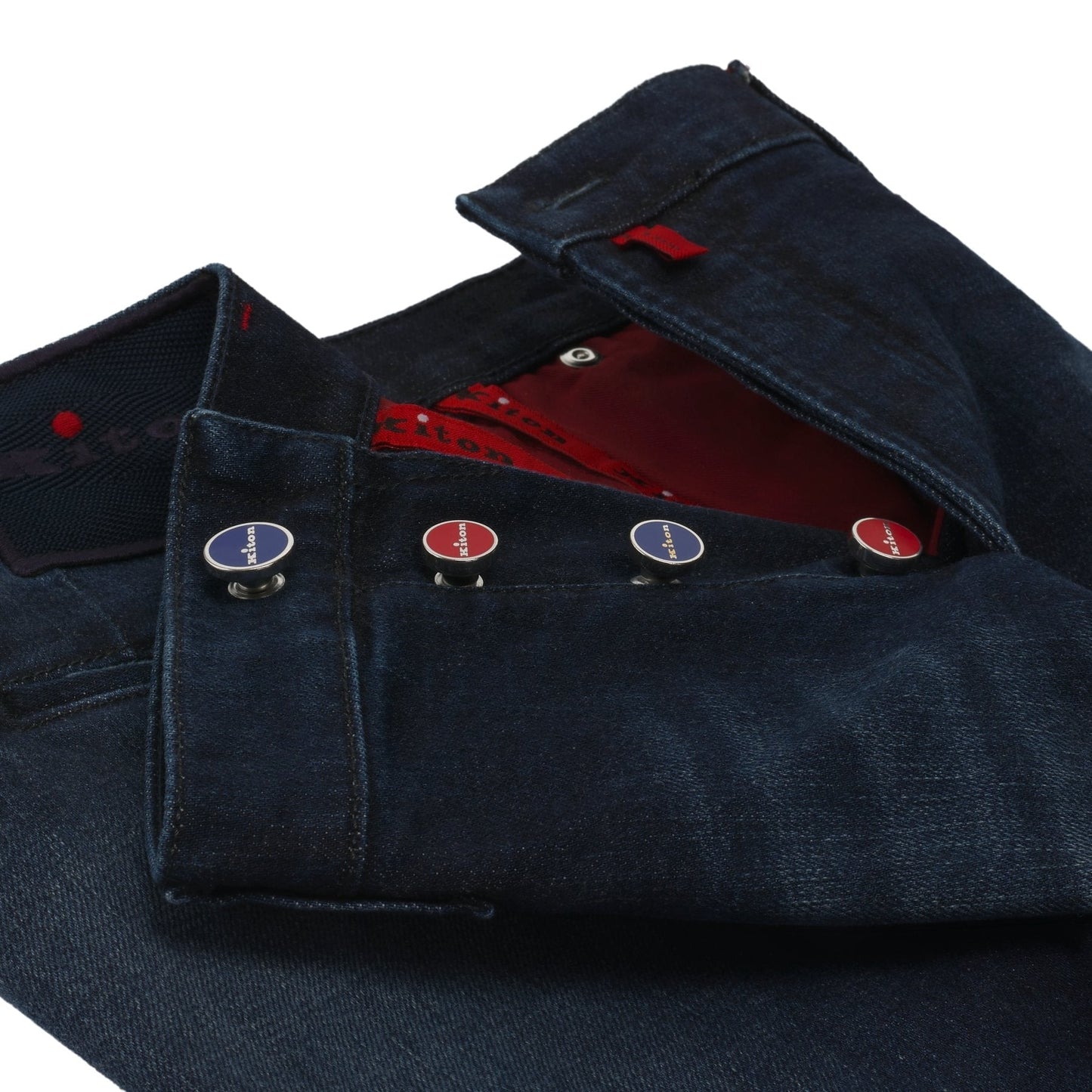 Kiton Slim-Fit Stretch-Cotton Jeans in Dark Blue - SARTALE