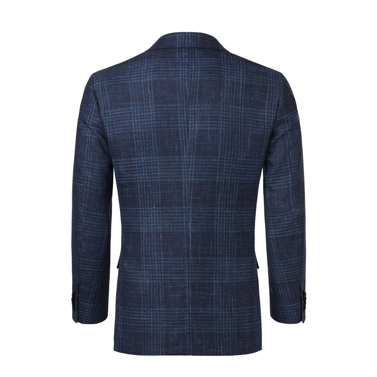 Kiton Single-Breasted Cashmere and Virgin Wool-Blend Glencheck Jacket in Blue - SARTALE