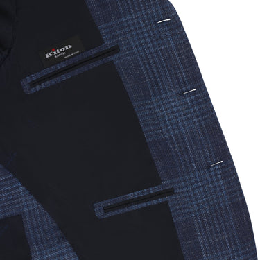 Kiton Single-Breasted Cashmere and Virgin Wool-Blend Glencheck Jacket in Blue - SARTALE
