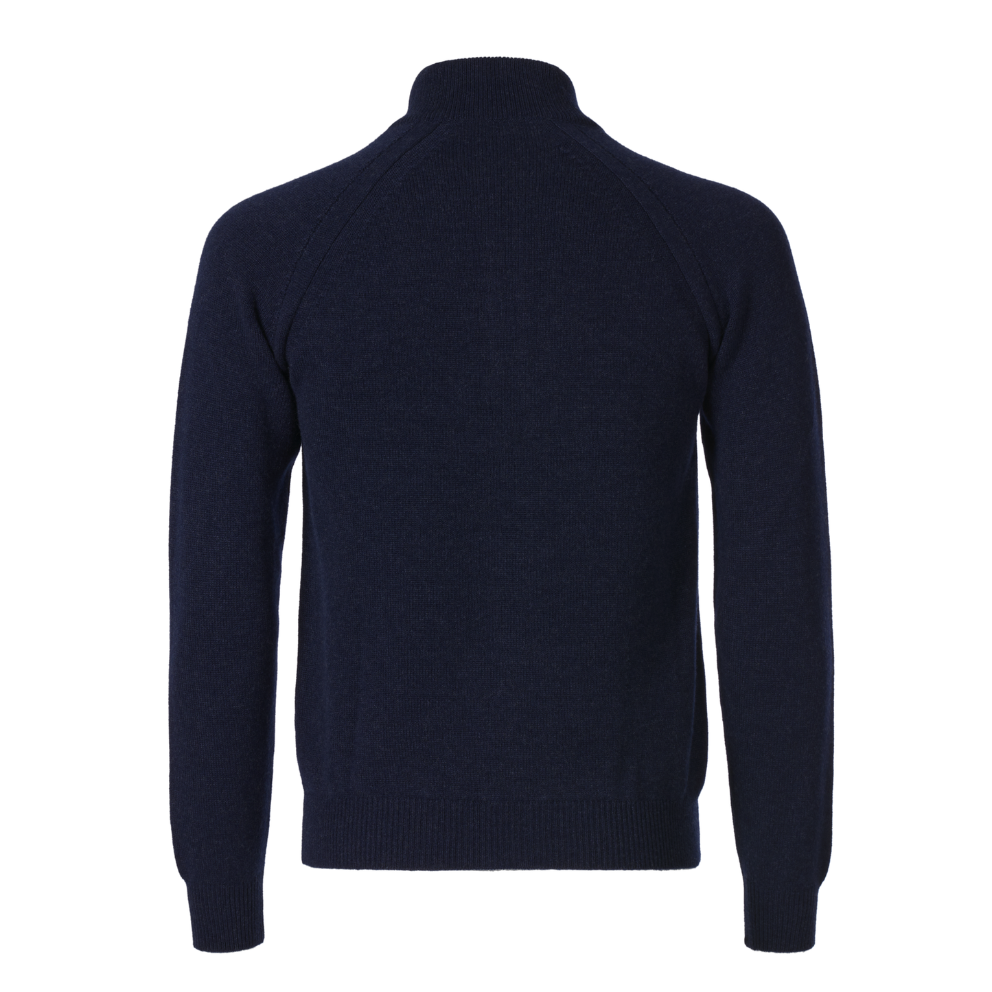 Kiton Cashmere High-Neck Sweater with Half-Zip in Blue - SARTALE
