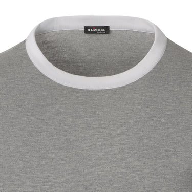 Kiton Jersey-Cotton Crew-Neck Sweater in Grey - SARTALE