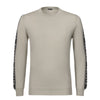 Kiton Crew-Neck Logo-Print Jersey Sweater in Light Grey - SARTALE