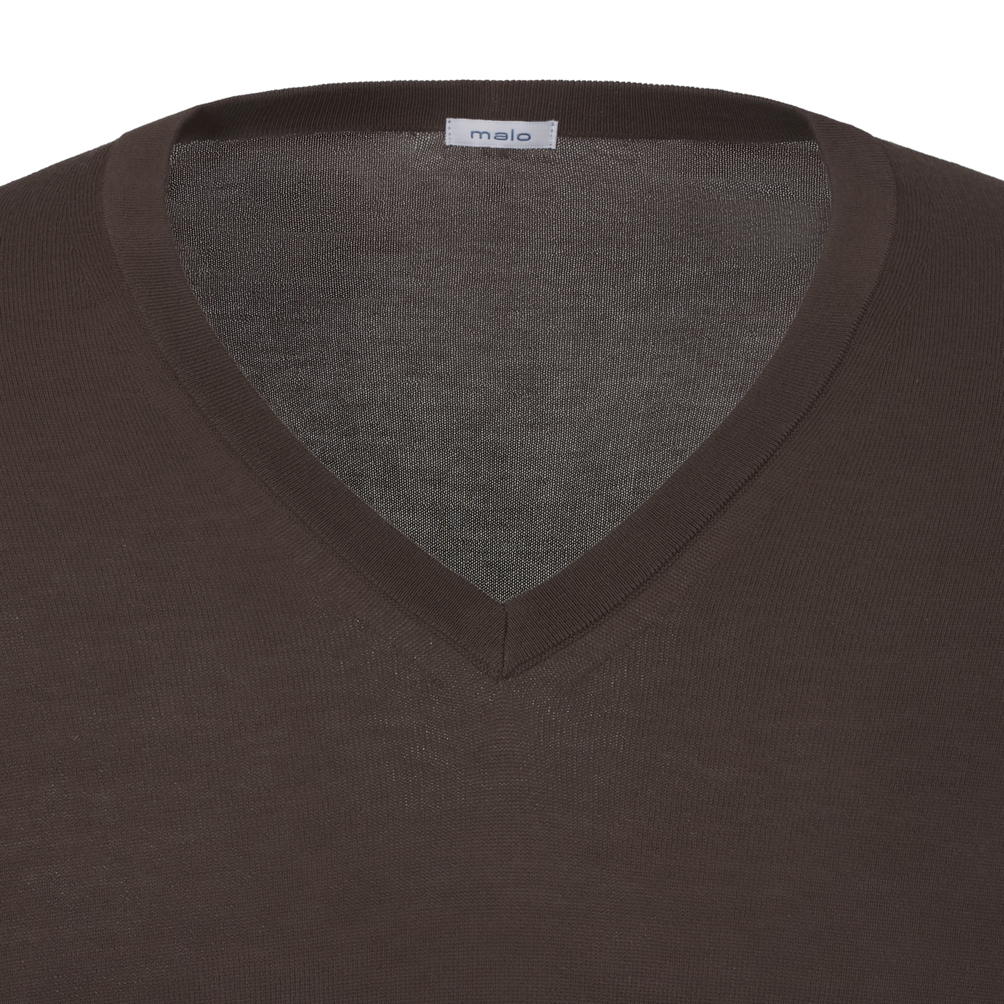 Langärmliges T-Shirt mit V-Ausschnitt in Braun