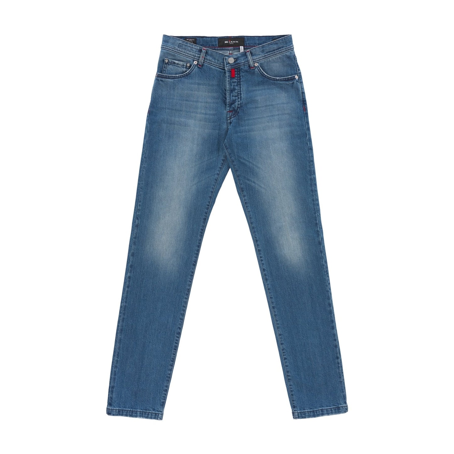 Kiton Slim-Fit Stretch-Cotton Jeans in Light Blue - SARTALE