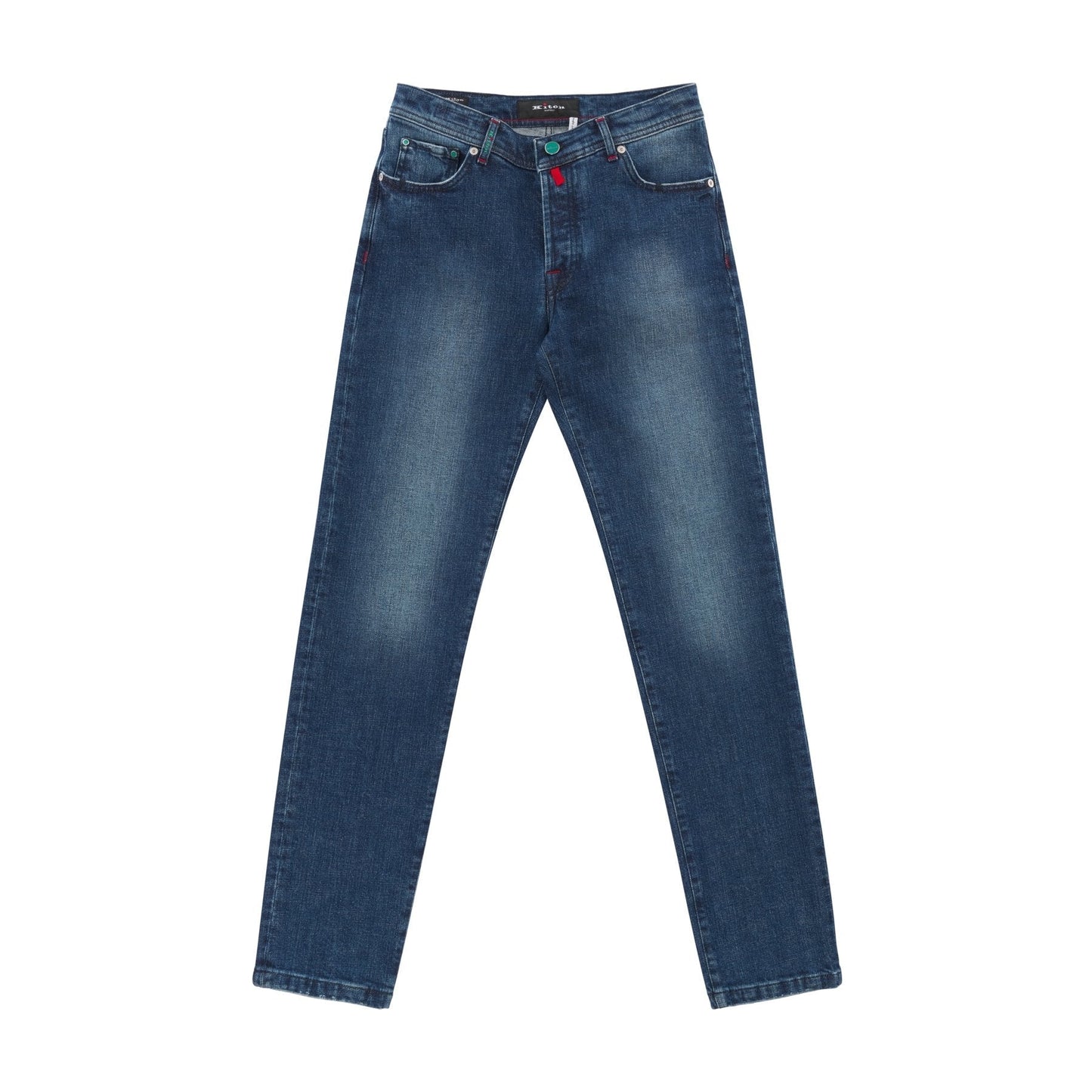 Kiton Slim-Fit Stretch-Cotton Jeans in Denim Blue - SARTALE