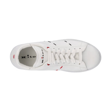 Kiton Logo-Printed Leather Sneakers In White - SARTALE