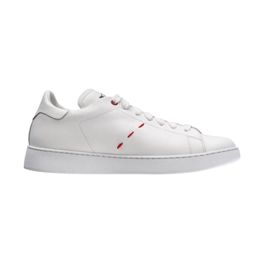Kiton Logo-Printed Leather Sneakers In White - SARTALE