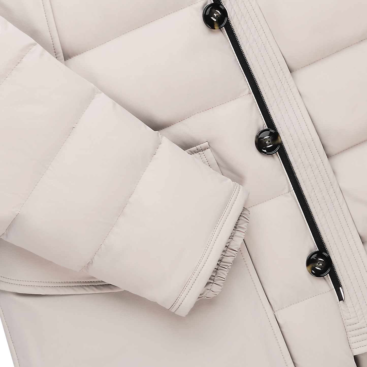 Kiton Hooded Down Winter Jacket in Off White - SARTALE