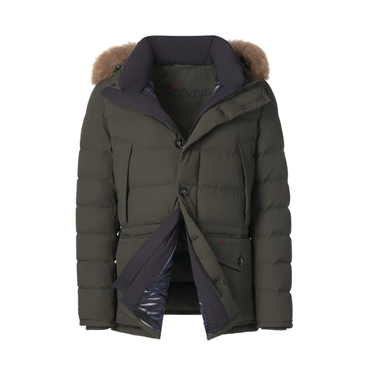 Kiton Hooded Down Winter Jacket in Green - SARTALE
