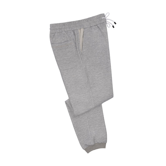 Kiton Logo-Embroidered Jersey Sweatpants in Light Grey - SARTALE