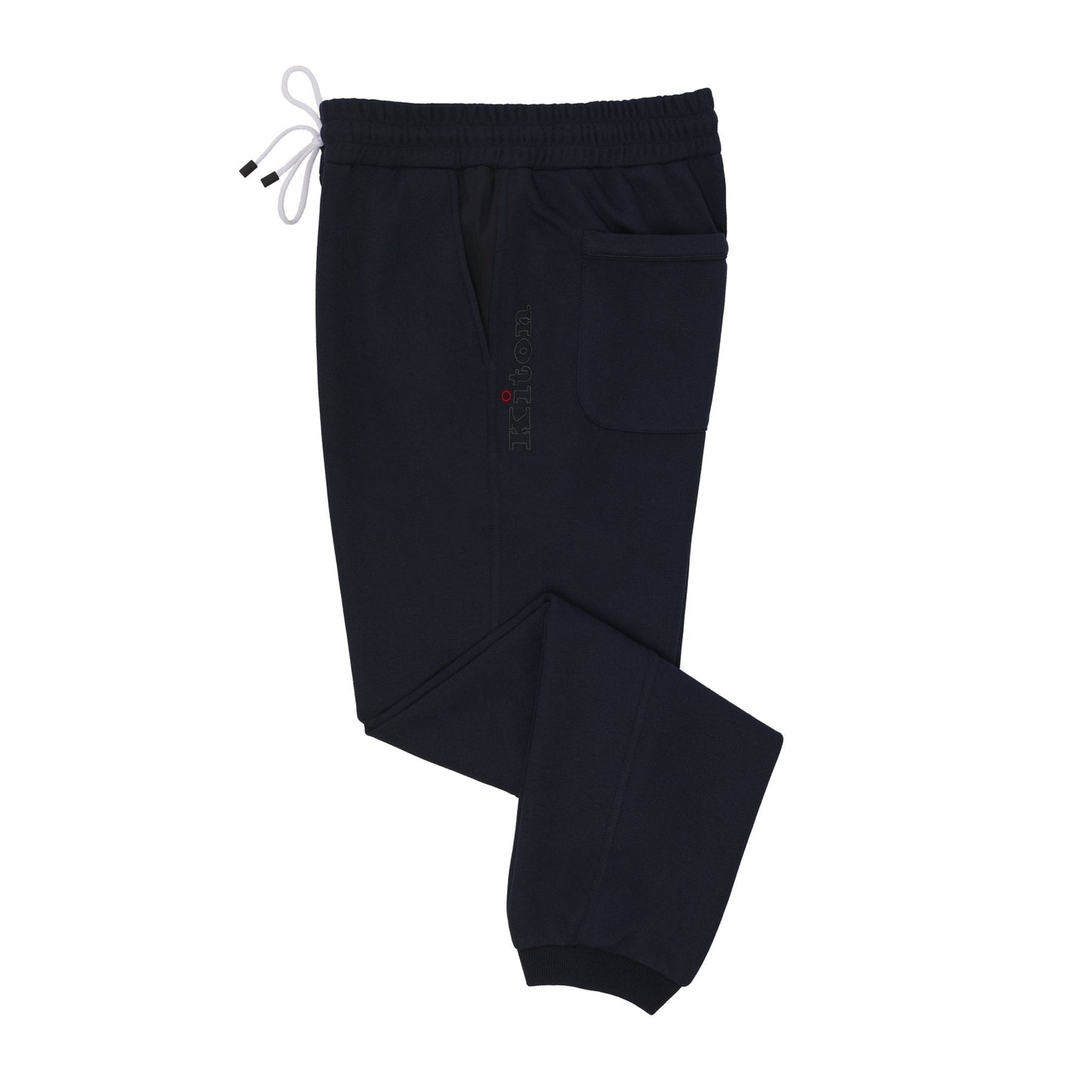 Kiton Logo-Embroidered Jersey Sweatpants in Dark Blue - SARTALE