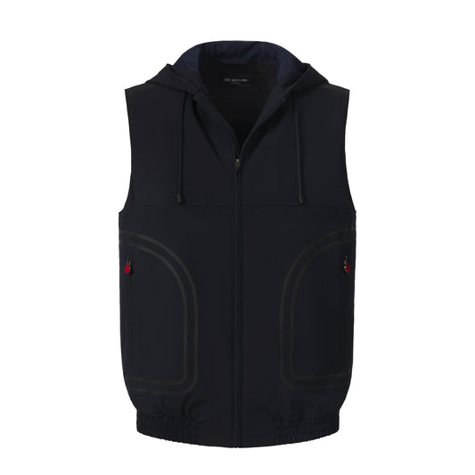 Kiton Hooded Sport Vest in Dark Blue - SARTALE