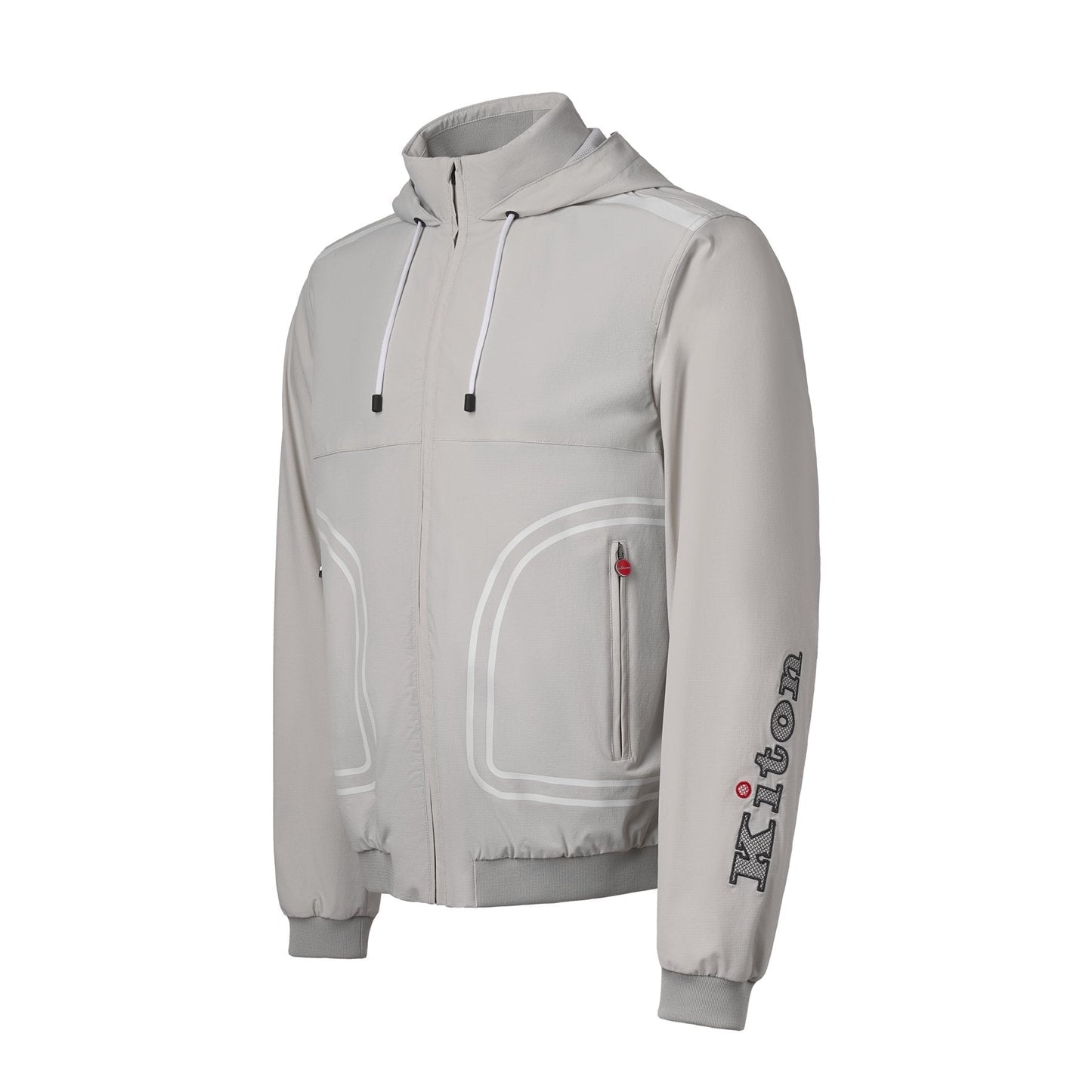 Kiton Hooded Wind Jacket in Off White - SARTALE