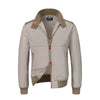 Kiton Bomber Jacket with Leather Details in Light Beige - SARTALE