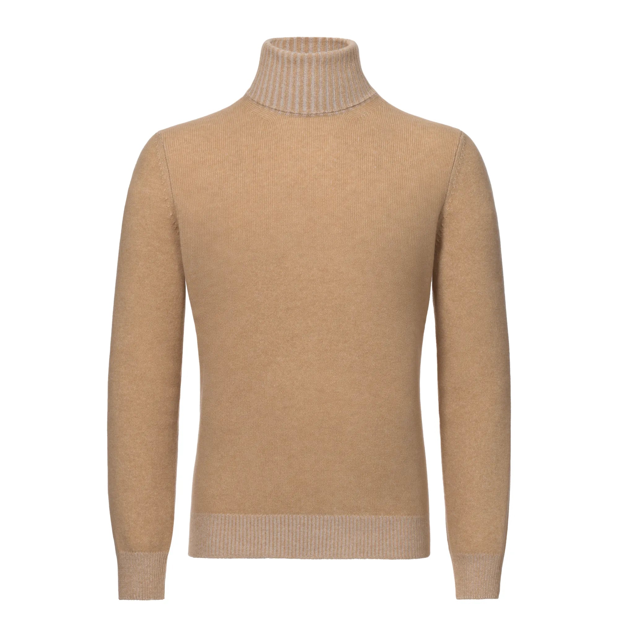 Turtleneck Cashmere Sweater in Sand Brown