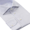 Emanuele Maffeis Finest Cotton Double-Stripe White and Blue Shirt with Cutaway Collar - SARTALE