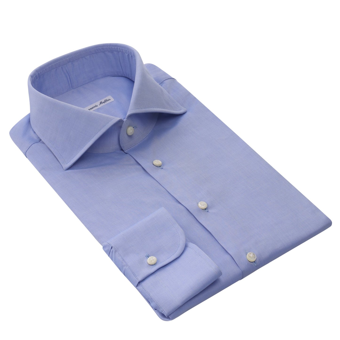 Emanuele Maffeis Classic Cotton Light Blue Shirt with Cutaway Collar - SARTALE