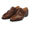 John Lobb "William" Leather Double Monk with Hand-Stitched Cap Toe in Brown - SARTALE