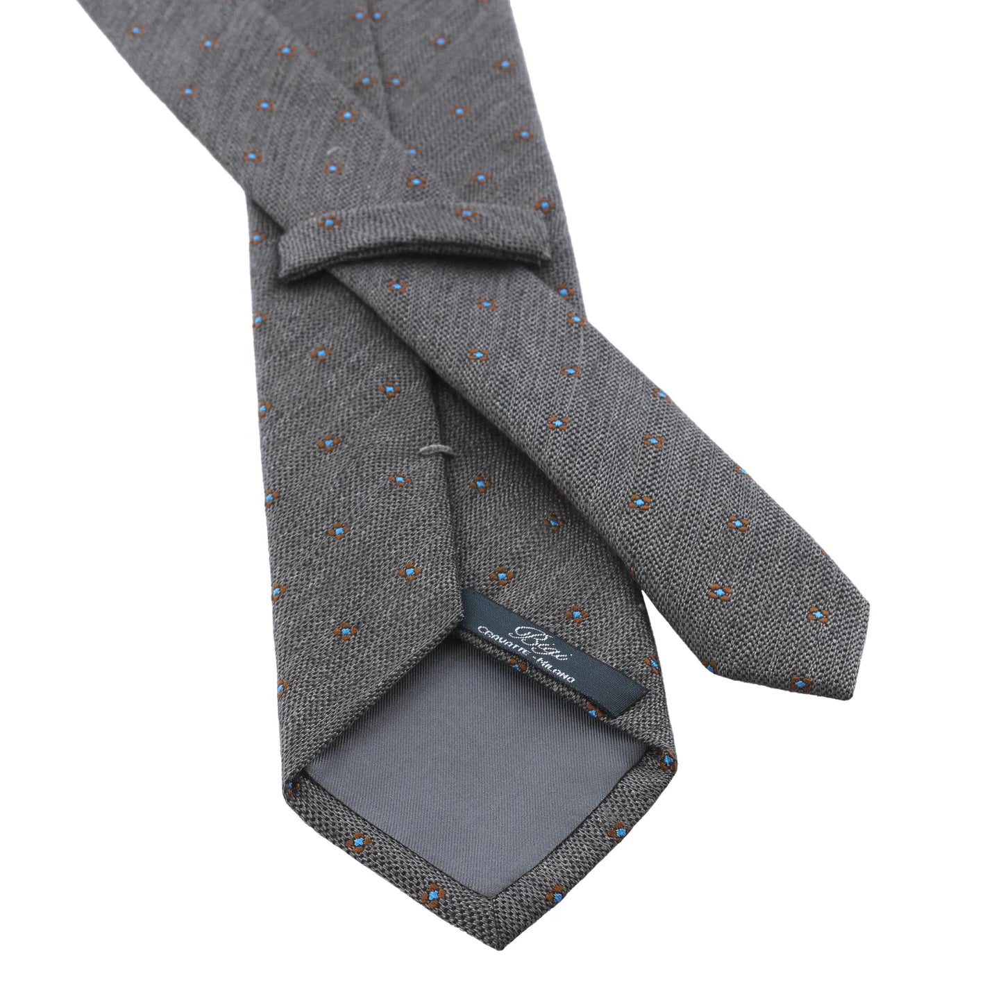 Bigi Embroidered Silk and Wool Grey Tie - SARTALE