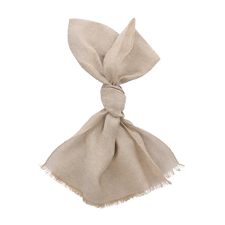Bigi Fringed Linen Scarf in Cream Beige - SARTALE