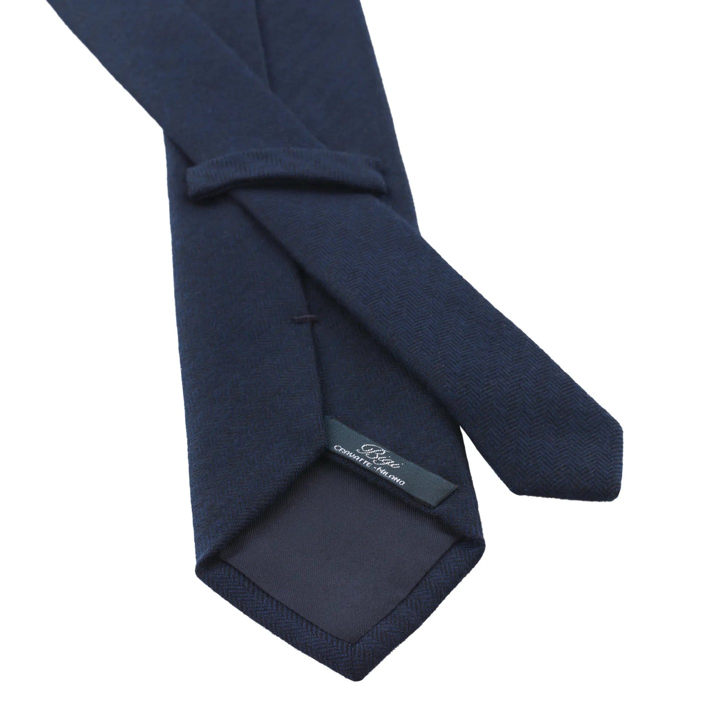 Bigi Herringbone Cashmere Tie in Navy Blue - SARTALE