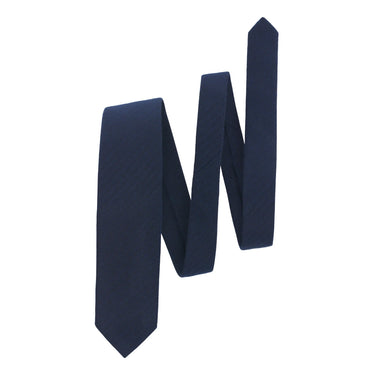 Bigi Herringbone Cashmere Tie in Navy Blue - SARTALE