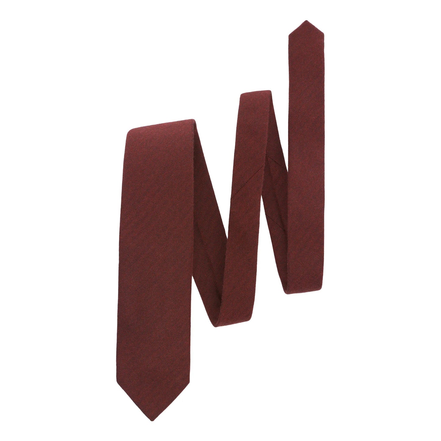 Bigi Herringbone Cashmere Tie in Red - SARTALE
