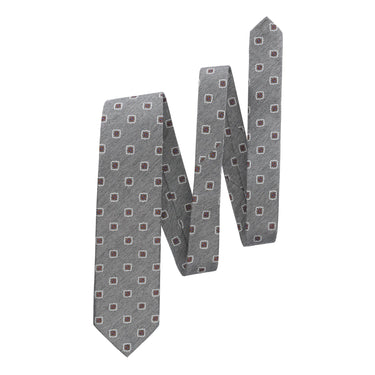 Bigi Jacquard Lined Silk Tie in Grey - SARTALE