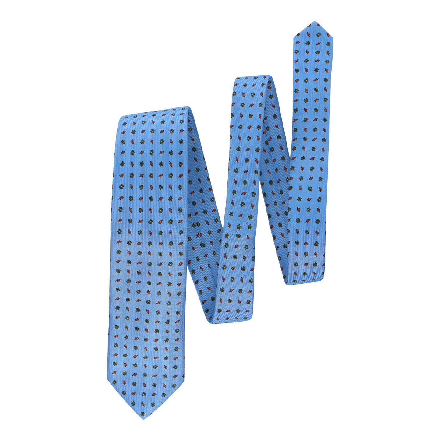 Bigi Printed Blue Tie with Leaf Design - SARTALE