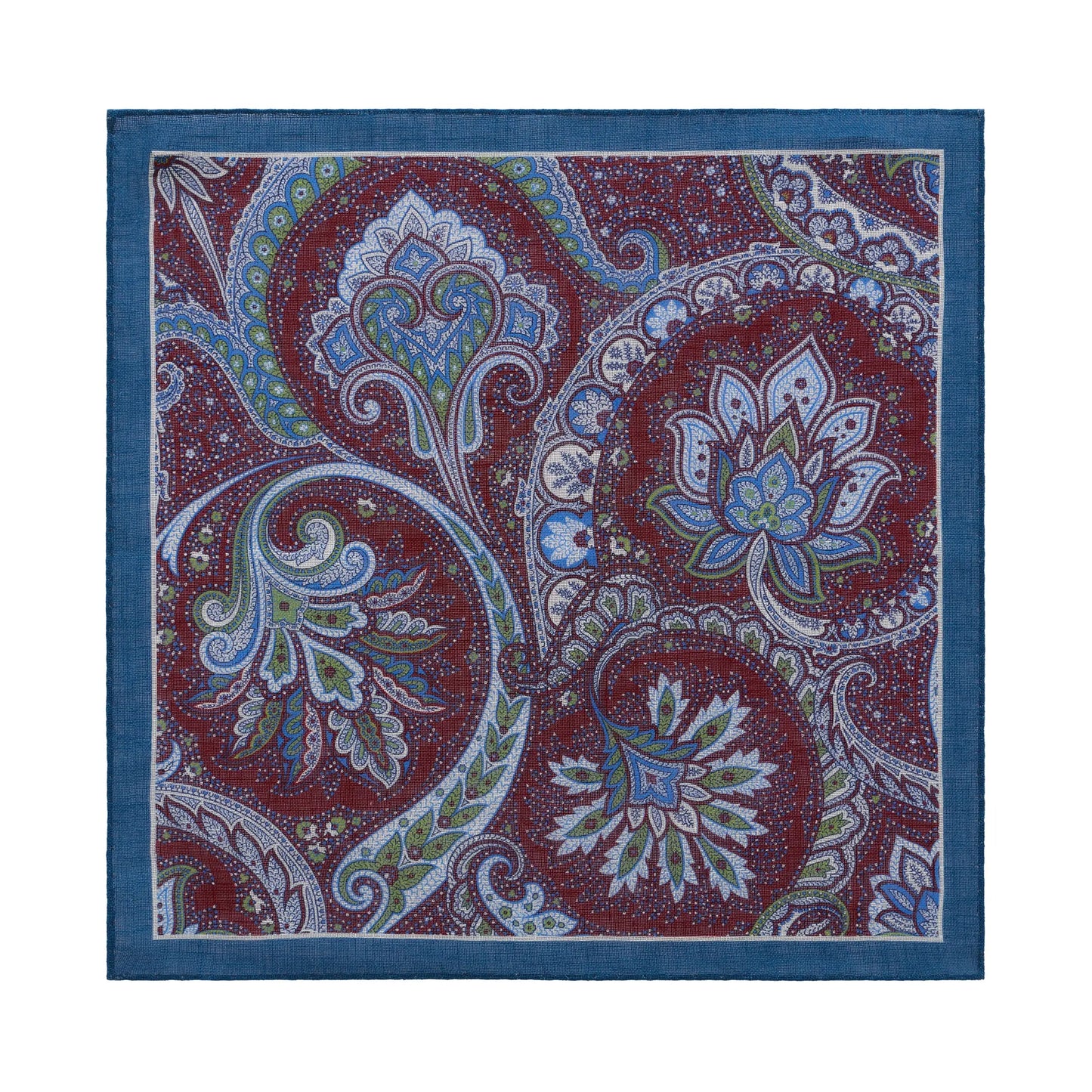 Bigi Printed Linen Pocket Square in Blue - SARTALE
