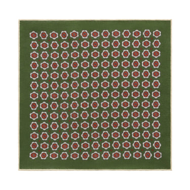 Bigi Printed Linen Pocket Square in Green - SARTALE