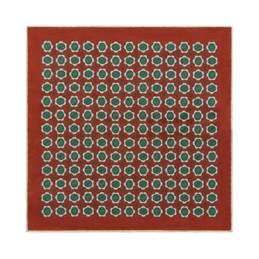 Bigi Printed Linen Pocket Square in Red - SARTALE