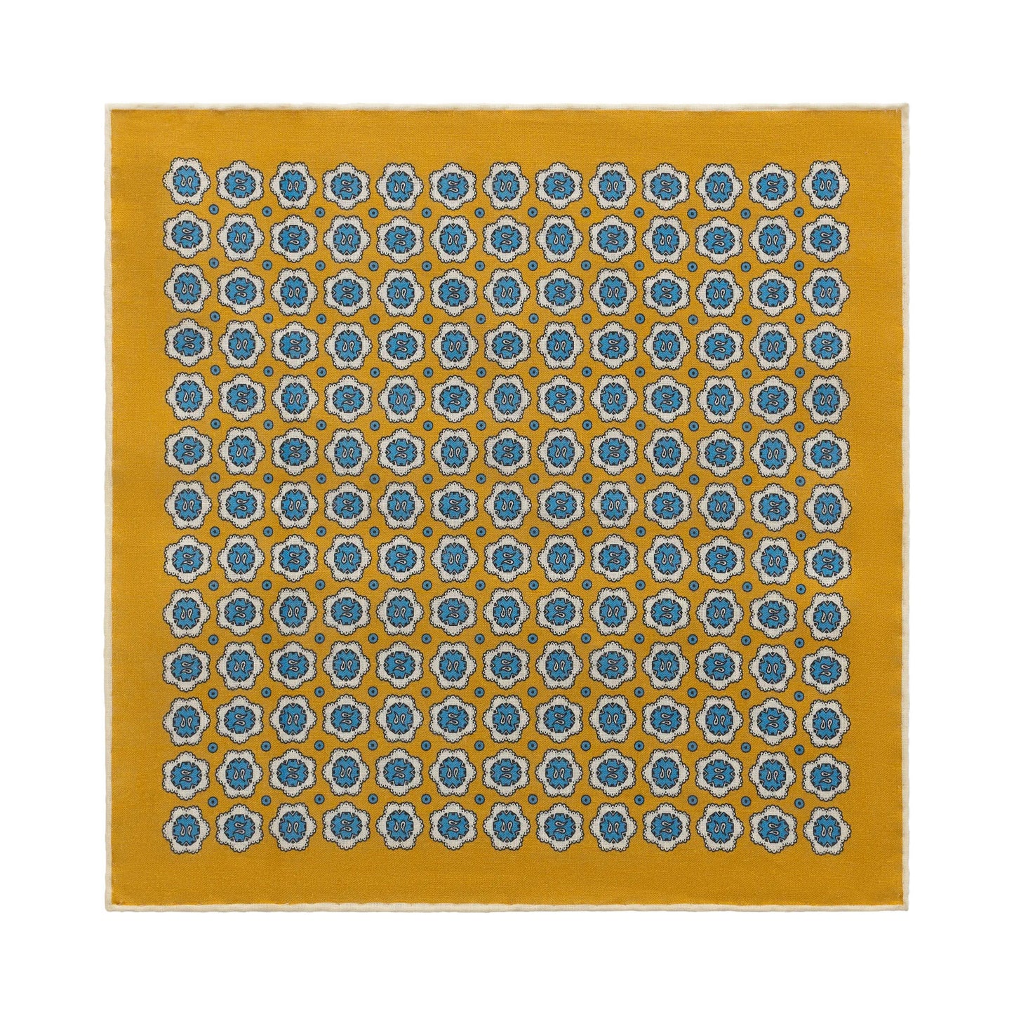 Bigi Printed Linen Pocket Square in Yellow - SARTALE