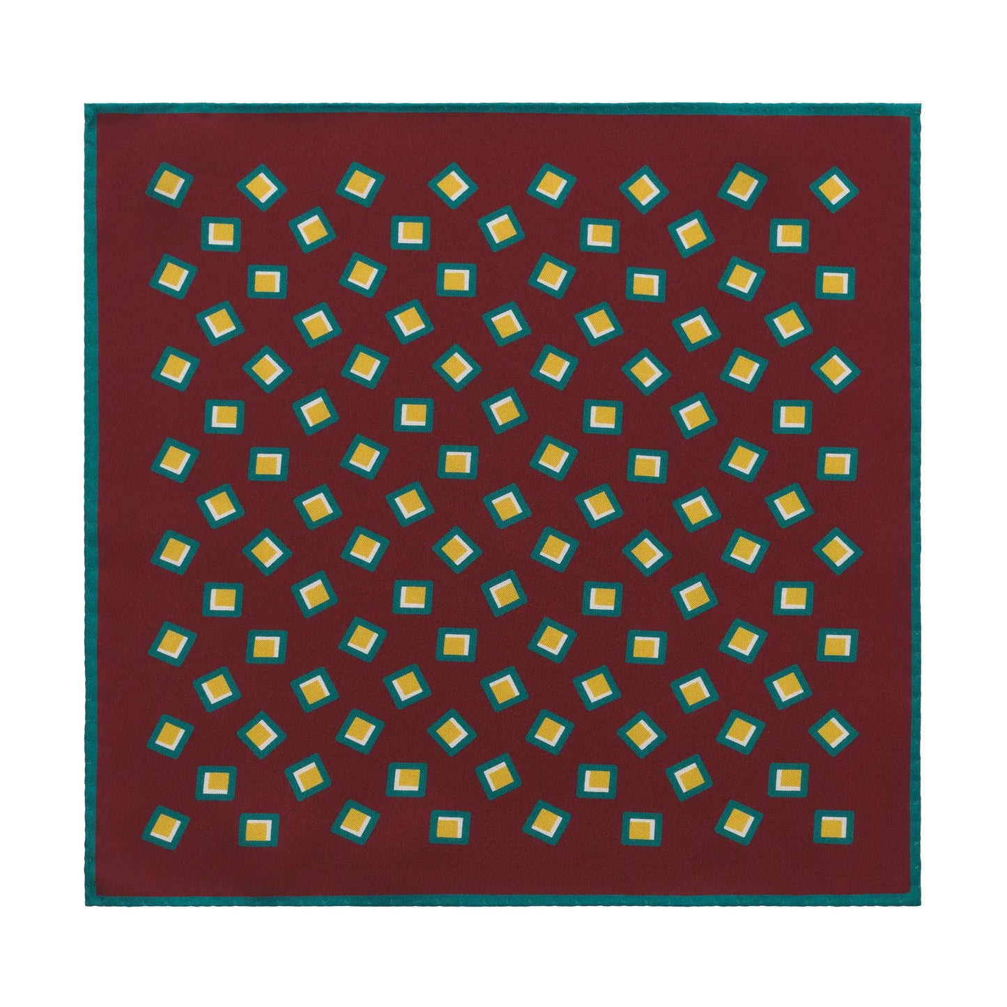 Bigi Printed Silk Burgundy Pocket Square - SARTALE