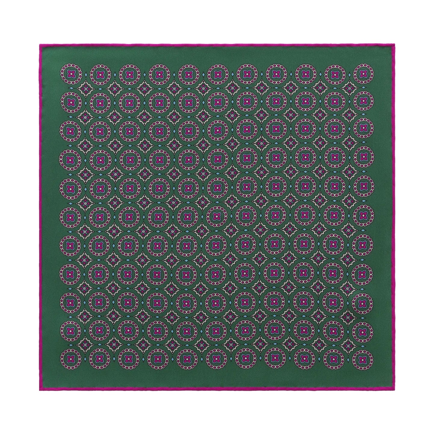 Bigi Printed Silk Pocket Square in Green - SARTALE