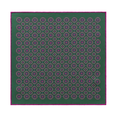 Bigi Printed Silk Pocket Square in Green - SARTALE