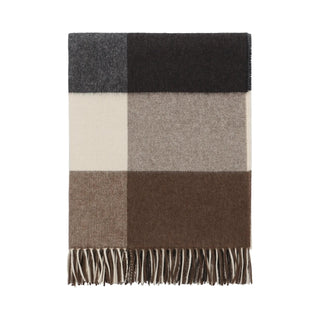 Bontoni Fringed Checked Marroni Cashmere Plaid - SARTALE