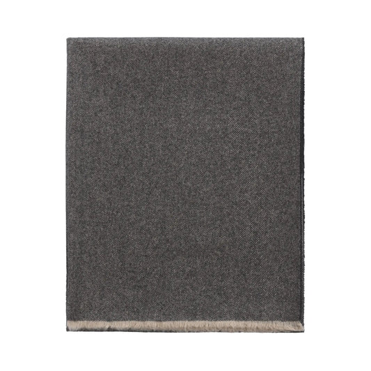 Bontoni Fringed Tweed Grigio Grey Cashmere Plaid - SARTALE