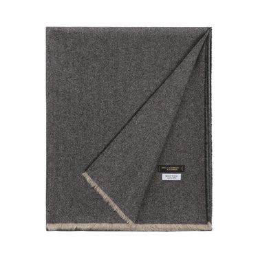 Bontoni Fringed Tweed Grigio Grey Cashmere Plaid - SARTALE