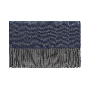 Bontoni Herringbone Blue Cashmere Scarf - SARTALE