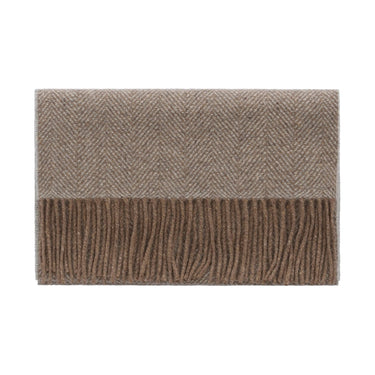 Bontoni Herringbone Brown Cashmere Scarf - SARTALE