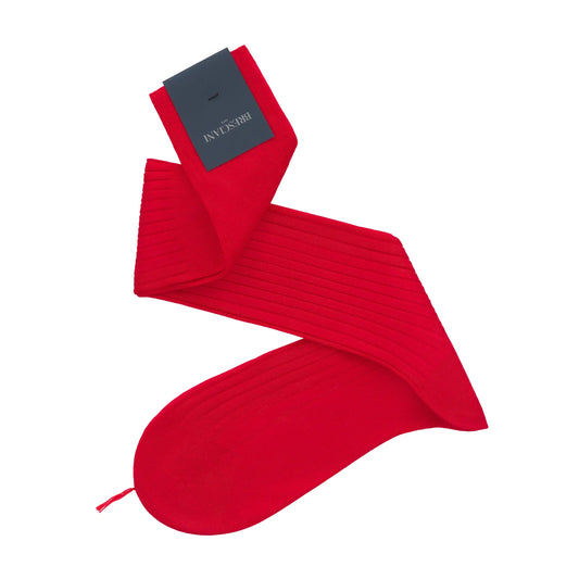 Bresciani Cotton Long Socks in Red - SARTALE