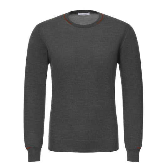 Cruciani Cashmere Blend Sweater in Grey with Red Details - SARTALE