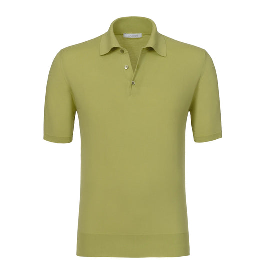 Cruciani Cotton Lime Green Polo Shirt - SARTALE