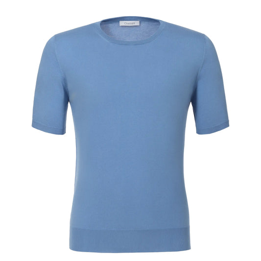Cruciani Cotton Sky Blue T-Shirt Sweater - SARTALE