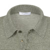 Cruciani Linen-Blend Sweater Polo in Green Melange - SARTALE