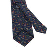 Drake's Printed Self-Tipped Silk Tie with Navy Design - SARTALE