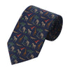 Drake's Printed Self-Tipped Silk Tie with Navy Design - SARTALE