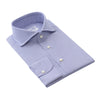 Emanuele Maffeis "All Day Long Collection" Checked Cotton Blue Shirt with Shark Collar - SARTALE