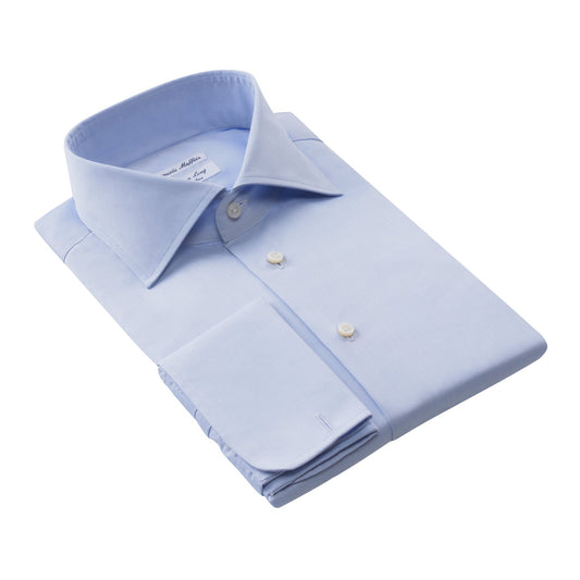 Emanuele Maffeis "All Day Long Collection" Cotton Light Blue Shirt with Classic Collar - SARTALE
